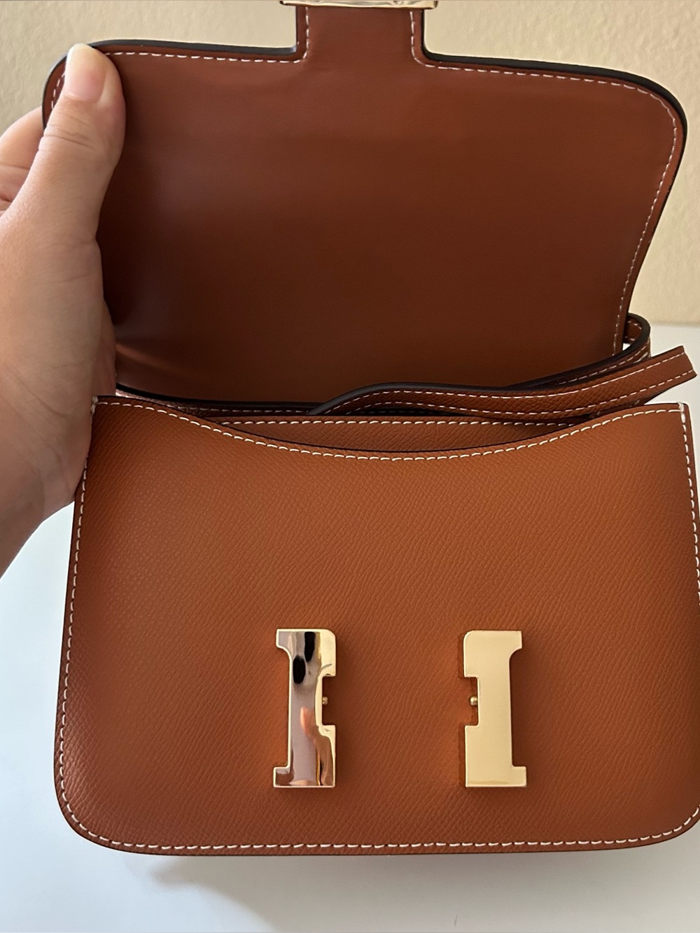 19cm Golden Brown Epsom Leather H Box - Picture 6 of 8